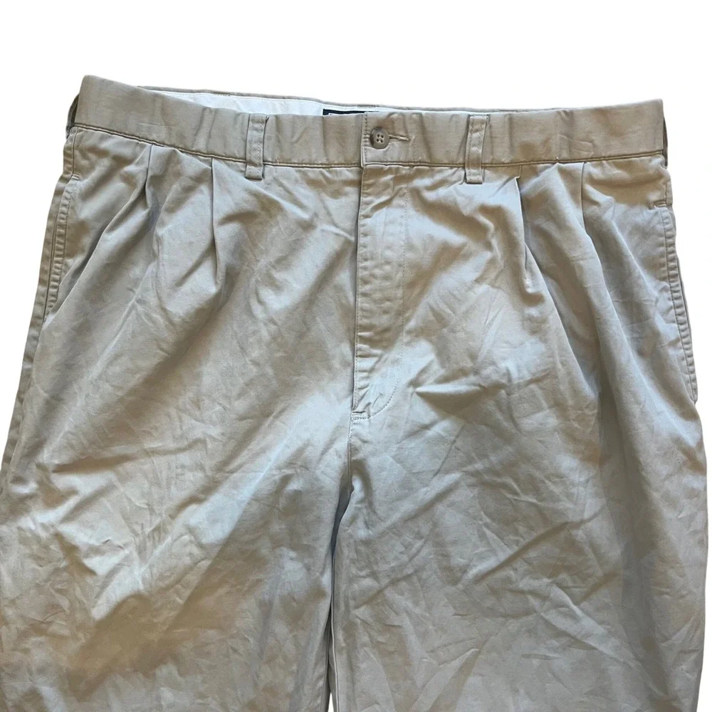 Polo Ralph Lauren Hammond Pant Mens 36/29 Tan Khaki Pleated Cuffed Cotton Chinos